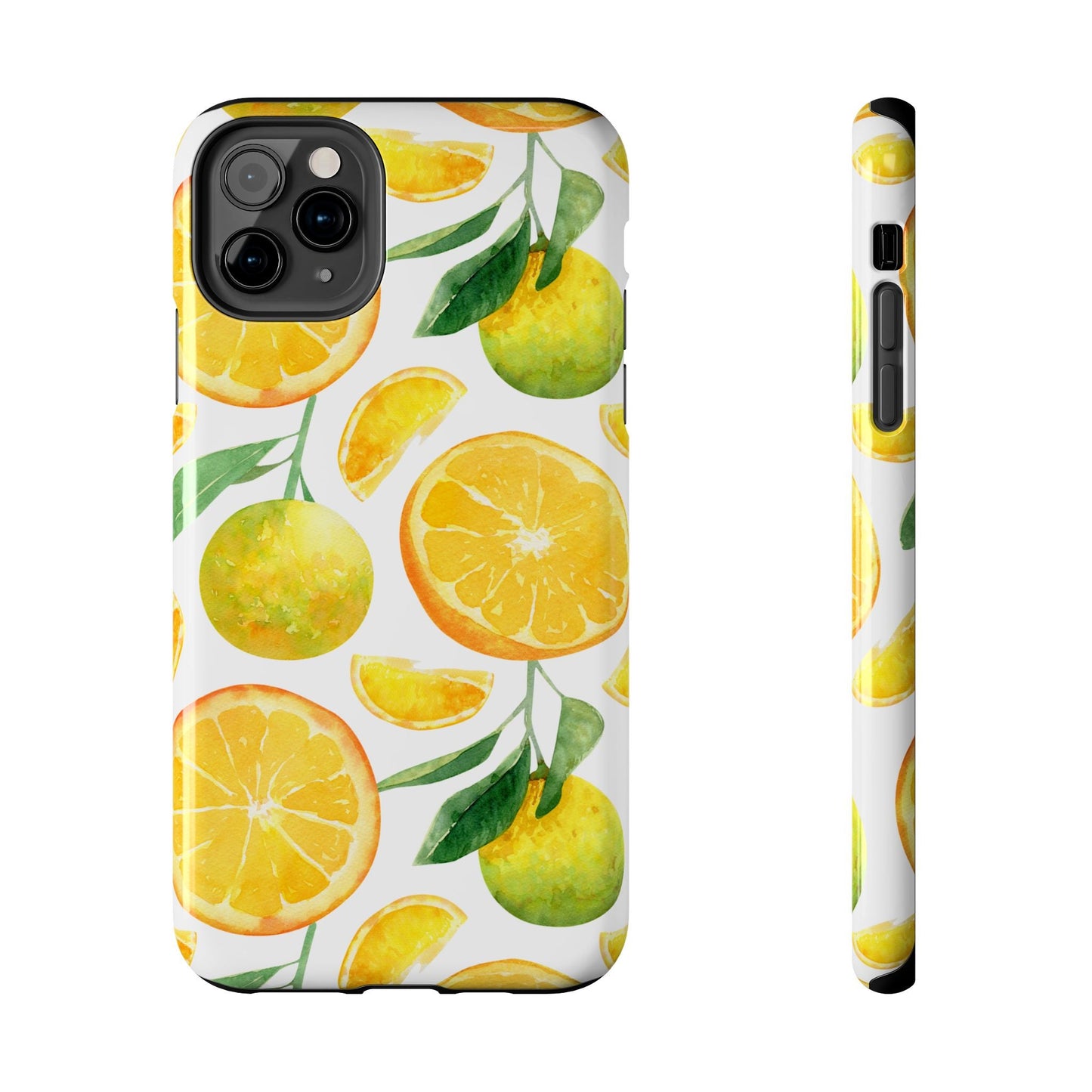 Sunny Citrus Grove Tough iPhone Case – Watercolor Orange Design, Dual - Layer Protection - BOGO Cases