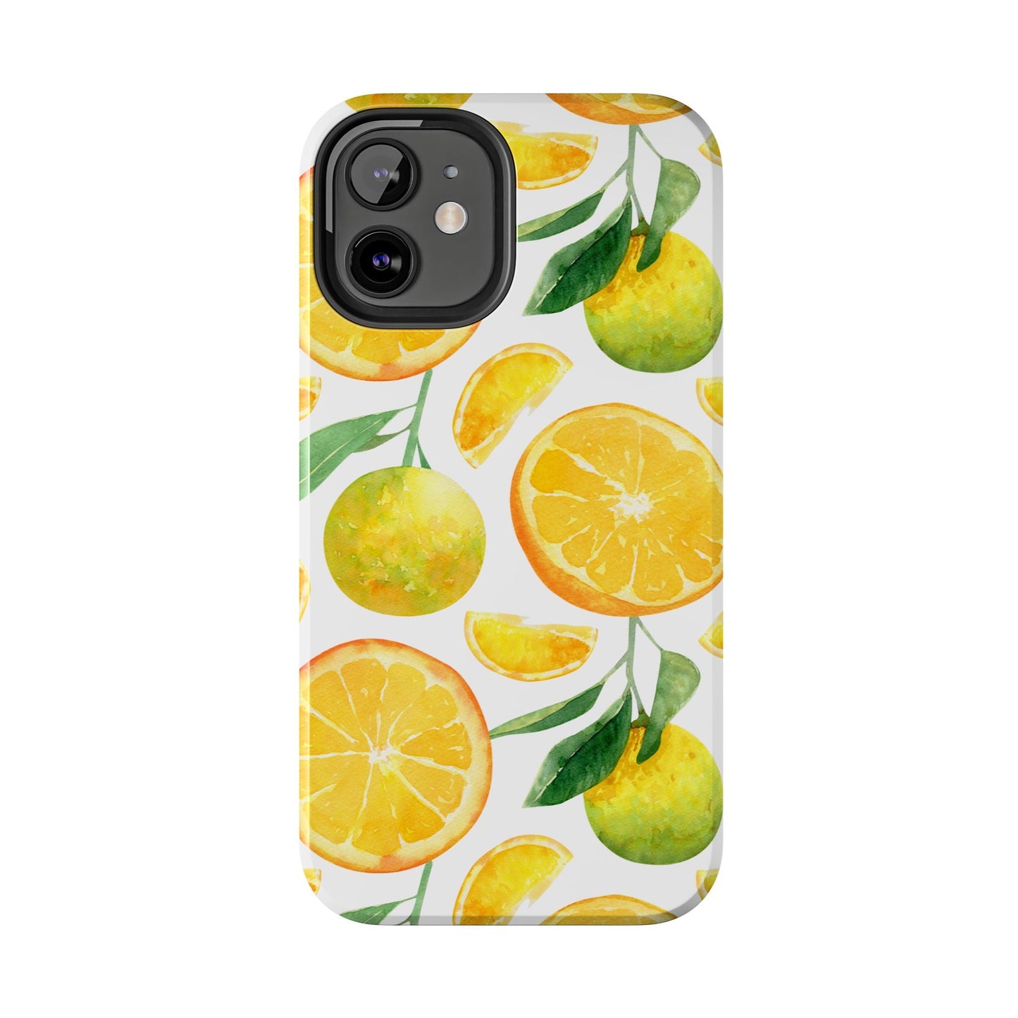 Sunny Citrus Grove Tough iPhone Case – Watercolor Orange Design, Dual - Layer Protection - BOGO Cases