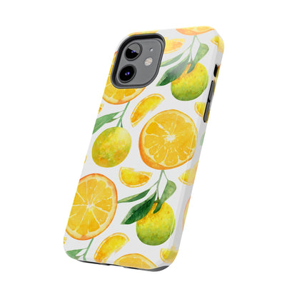 Sunny Citrus Grove Tough iPhone Case – Watercolor Orange Design, Dual - Layer Protection - BOGO Cases