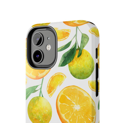 Sunny Citrus Grove Tough iPhone Case – Watercolor Orange Design, Dual - Layer Protection - BOGO Cases