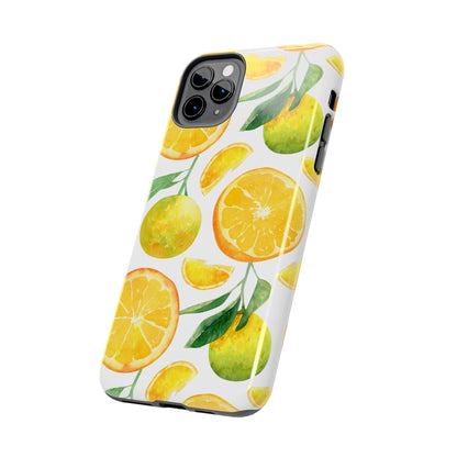 Sunny Citrus Grove Tough iPhone Case – Watercolor Orange Design, Dual - Layer Protection - BOGO Cases