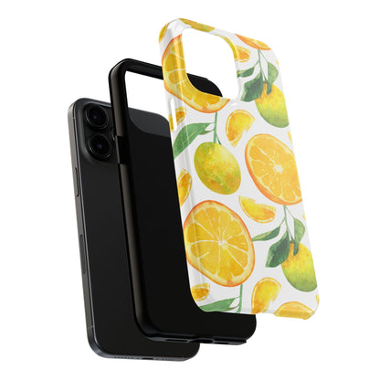 Sunny Citrus Grove Tough iPhone Case – Watercolor Orange Design, Dual - Layer Protection - BOGO Cases