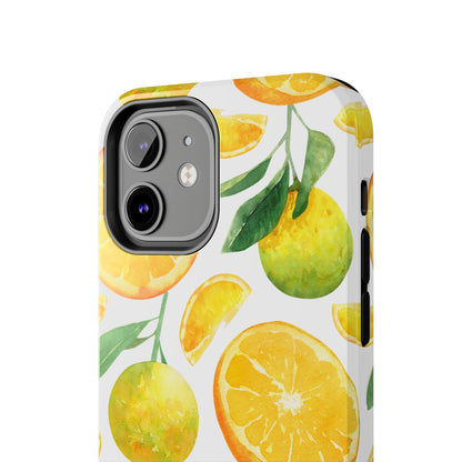 Sunny Citrus Grove Tough iPhone Case – Watercolor Orange Design, Dual - Layer Protection - BOGO Cases