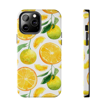 Sunny Citrus Grove Tough iPhone Case – Watercolor Orange Design, Dual - Layer Protection - BOGO Cases