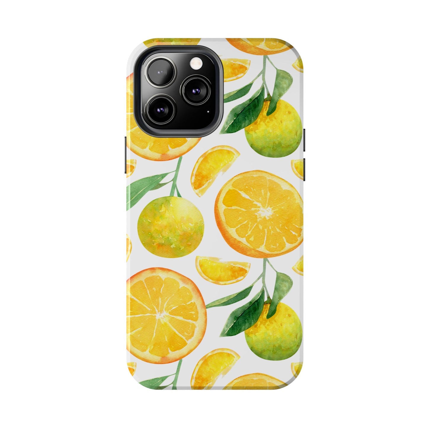 Sunny Citrus Grove Tough iPhone Case – Watercolor Orange Design, Dual - Layer Protection - BOGO Cases