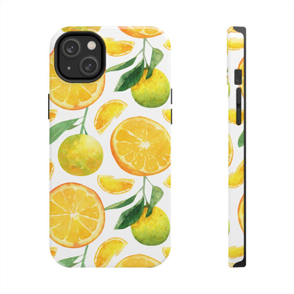 Sunny Citrus Grove Tough iPhone Case – Watercolor Orange Design, Dual - Layer Protection - BOGO Cases