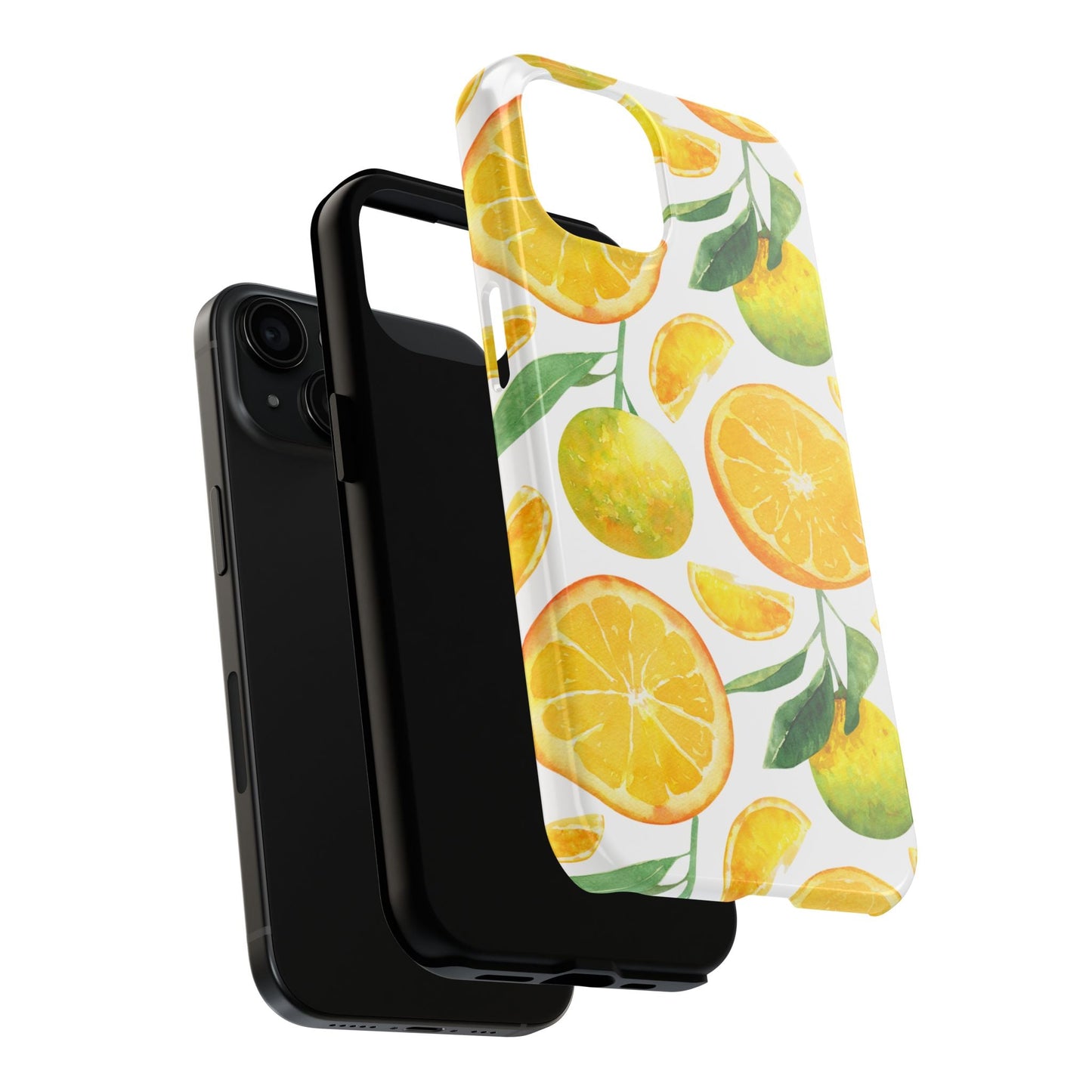 Sunny Citrus Grove Tough iPhone Case – Watercolor Orange Design, Dual - Layer Protection - BOGO Cases