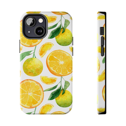 Sunny Citrus Grove Tough iPhone Case – Watercolor Orange Design, Dual - Layer Protection - BOGO Cases