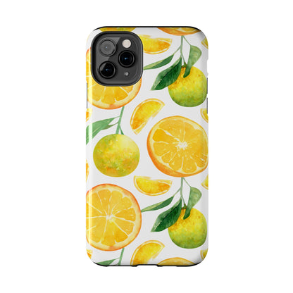 Sunny Citrus Grove Tough iPhone Case – Watercolor Orange Design, Dual - Layer Protection - BOGO Cases