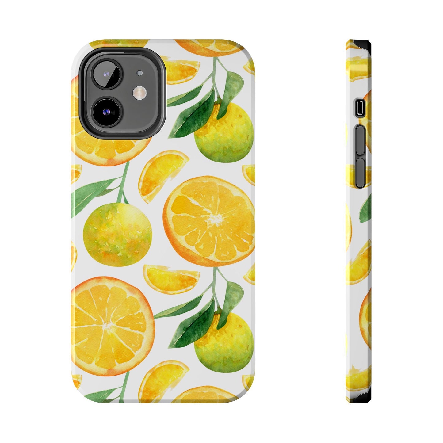 Sunny Citrus Grove Tough iPhone Case – Watercolor Orange Design, Dual - Layer Protection - BOGO Cases