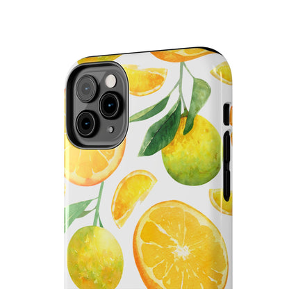 Sunny Citrus Grove Tough iPhone Case – Watercolor Orange Design, Dual - Layer Protection - BOGO Cases