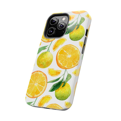 Sunny Citrus Grove Tough iPhone Case – Watercolor Orange Design, Dual - Layer Protection - BOGO Cases