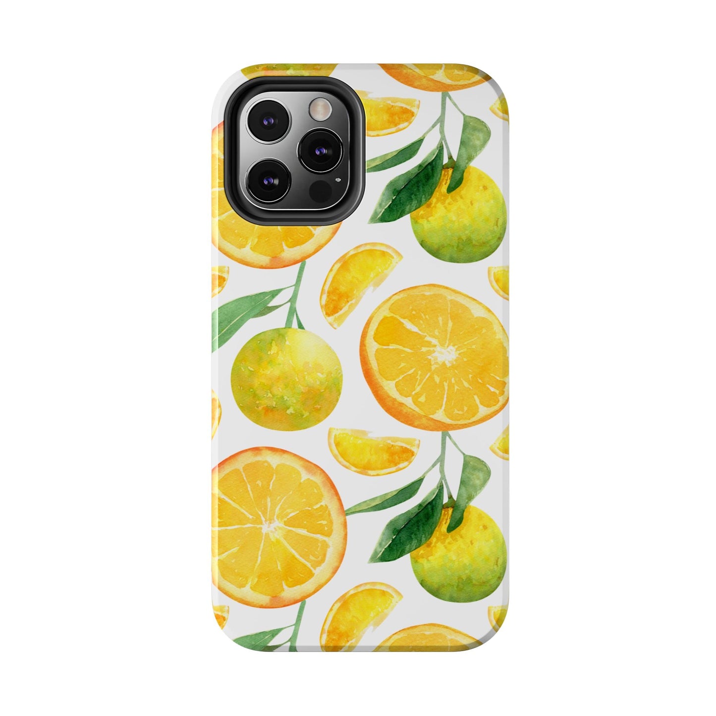 Sunny Citrus Grove Tough iPhone Case – Watercolor Orange Design, Dual - Layer Protection - BOGO Cases