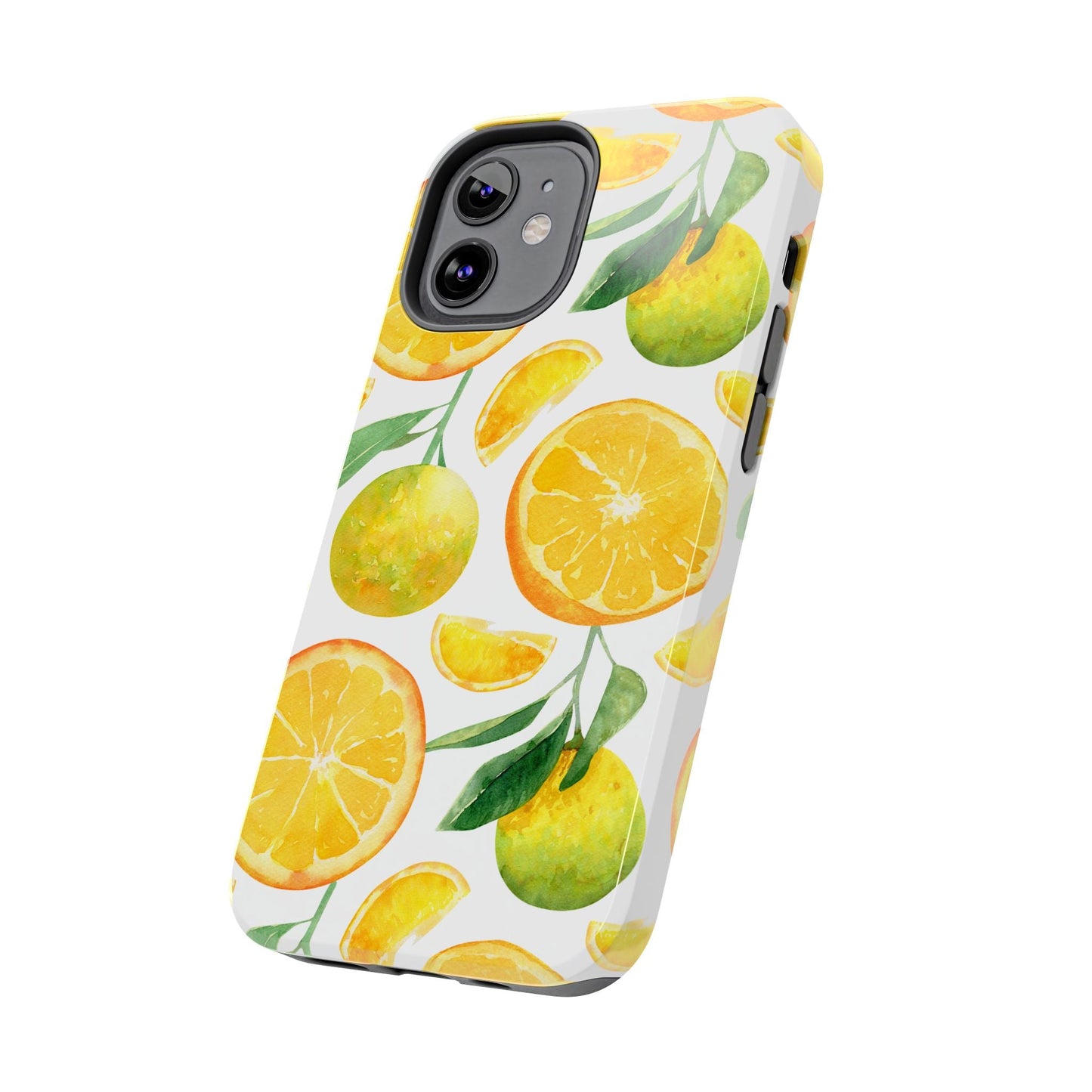 Sunny Citrus Grove Tough iPhone Case – Watercolor Orange Design, Dual - Layer Protection - BOGO Cases