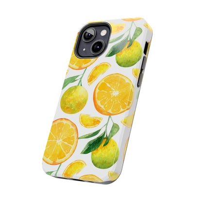 Sunny Citrus Grove Tough iPhone Case – Watercolor Orange Design, Dual - Layer Protection - BOGO Cases