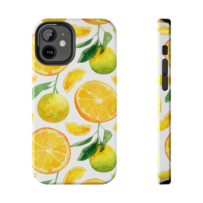 Sunny Citrus Grove Tough iPhone Case – Watercolor Orange Design, Dual - Layer Protection - BOGO Cases