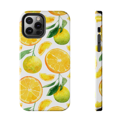 Sunny Citrus Grove Tough iPhone Case – Watercolor Orange Design, Dual - Layer Protection - BOGO Cases