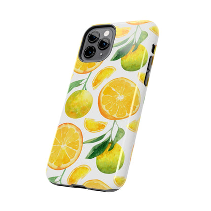 Sunny Citrus Grove Tough iPhone Case – Watercolor Orange Design, Dual - Layer Protection - BOGO Cases