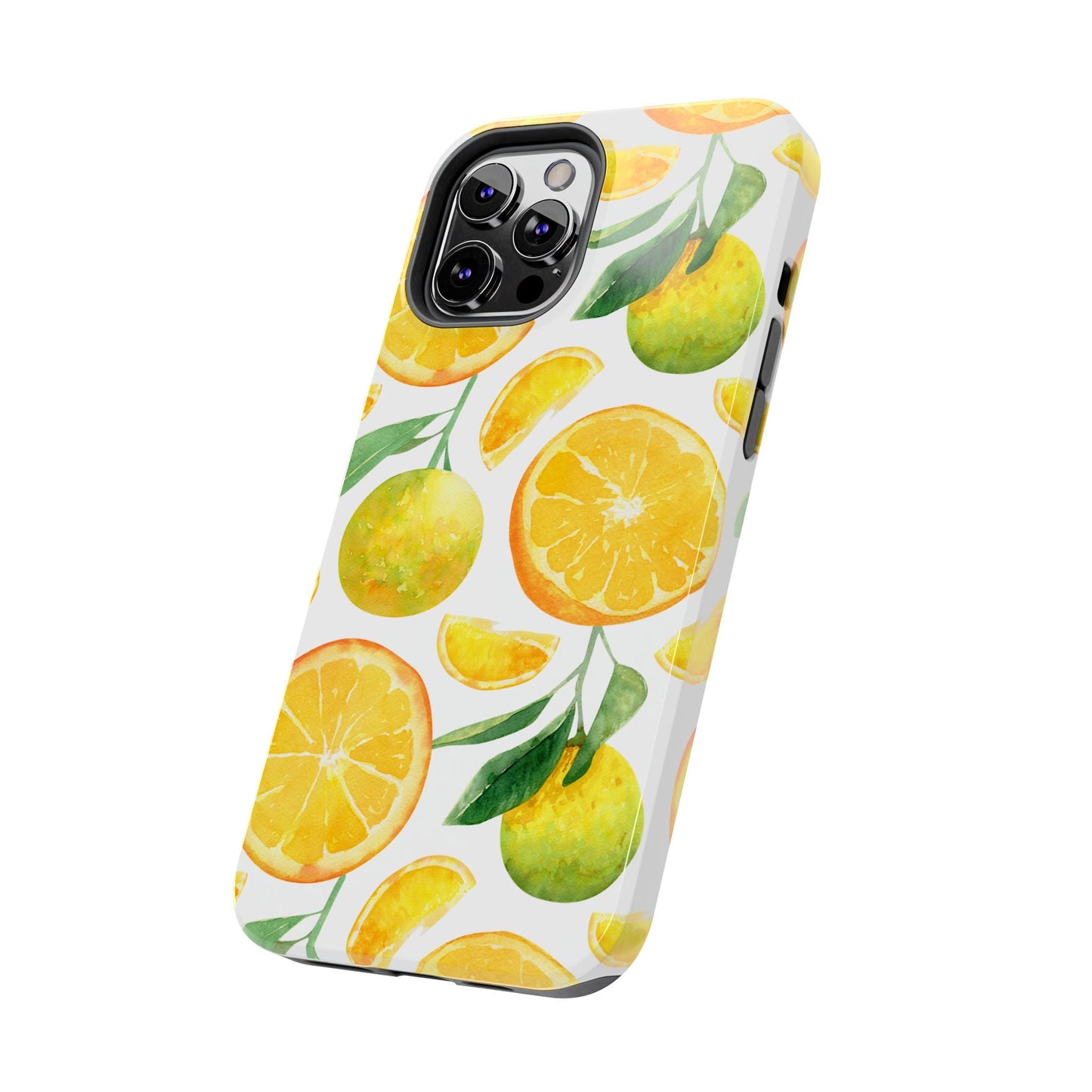 Sunny Citrus Grove Tough iPhone Case – Watercolor Orange Design, Dual - Layer Protection - BOGO Cases