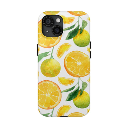 Sunny Citrus Grove Tough iPhone Case – Watercolor Orange Design, Dual - Layer Protection - BOGO Cases