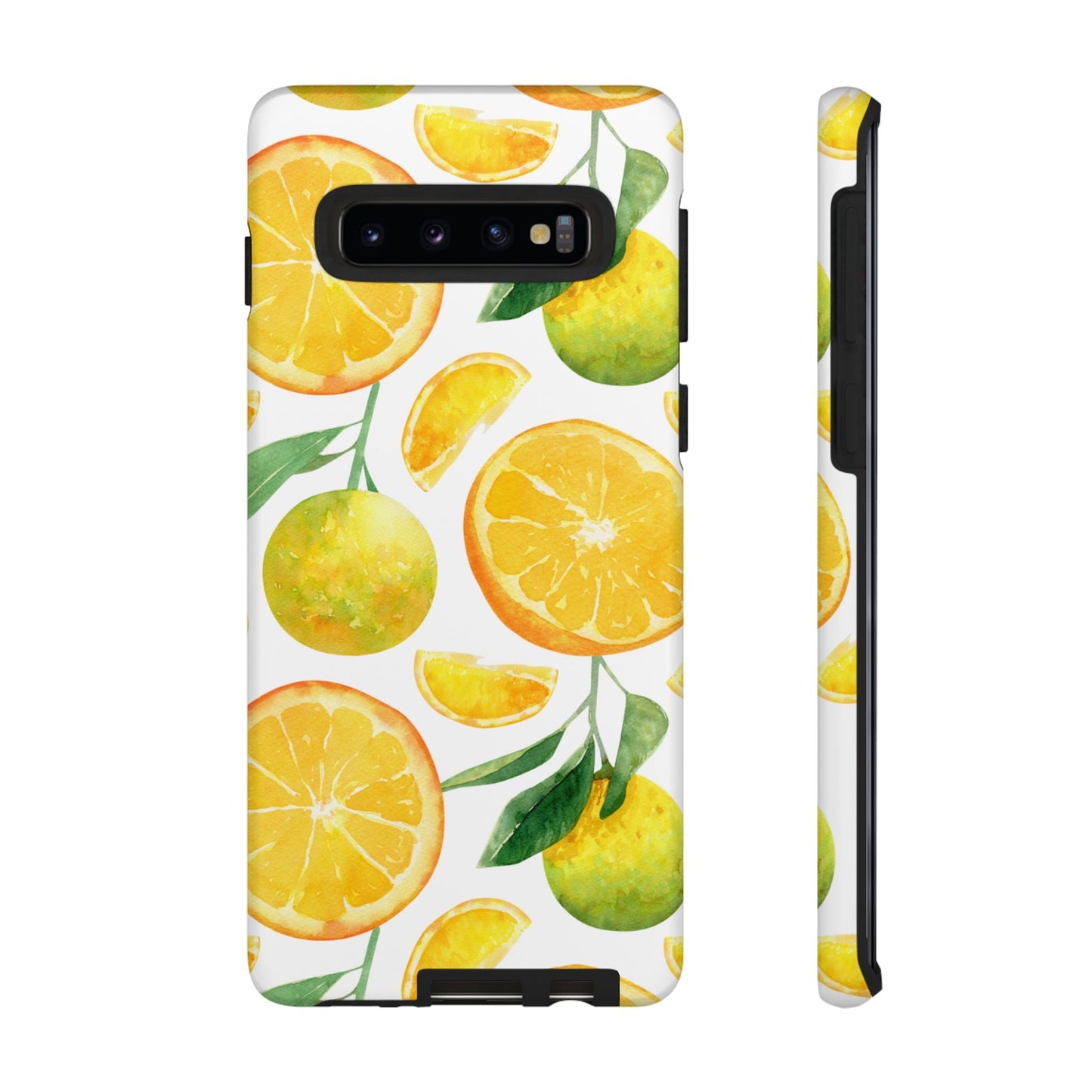 Sunny Citrus Grove Tough Samsung Galaxy Case – Watercolor Orange Design, Dual - Layer Protection - BOGO Cases