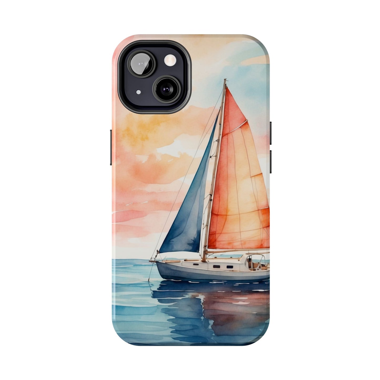 Sunset Sail iPhone Case – Watercolor Sailboat and Sky Design - BOGO Cases