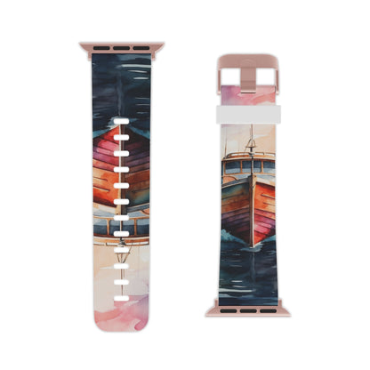 Sunset Sail Watercolor Boat Apple Watch Band - BOGO Cases