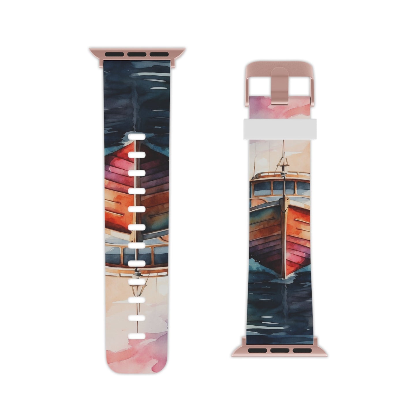 Sunset Sail Watercolor Boat Apple Watch Band - BOGO Cases