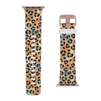 Sunset Watercolor Leopard Print Apple Watch Band - BOGO Cases