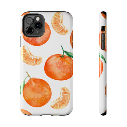 Tangerine Dreams Tough iPhone Case – Watercolor Orange Design, Shockproof Dual Protection - BOGO Cases