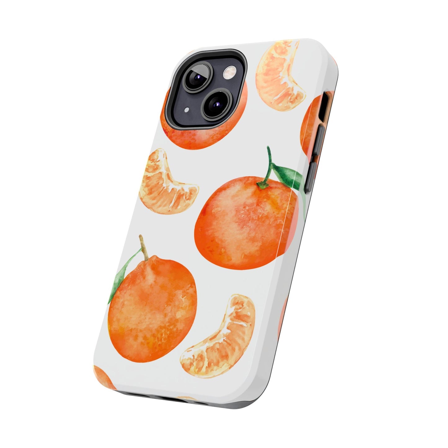 Tangerine Dreams Tough iPhone Case – Watercolor Orange Design, Shockproof Dual Protection - BOGO Cases