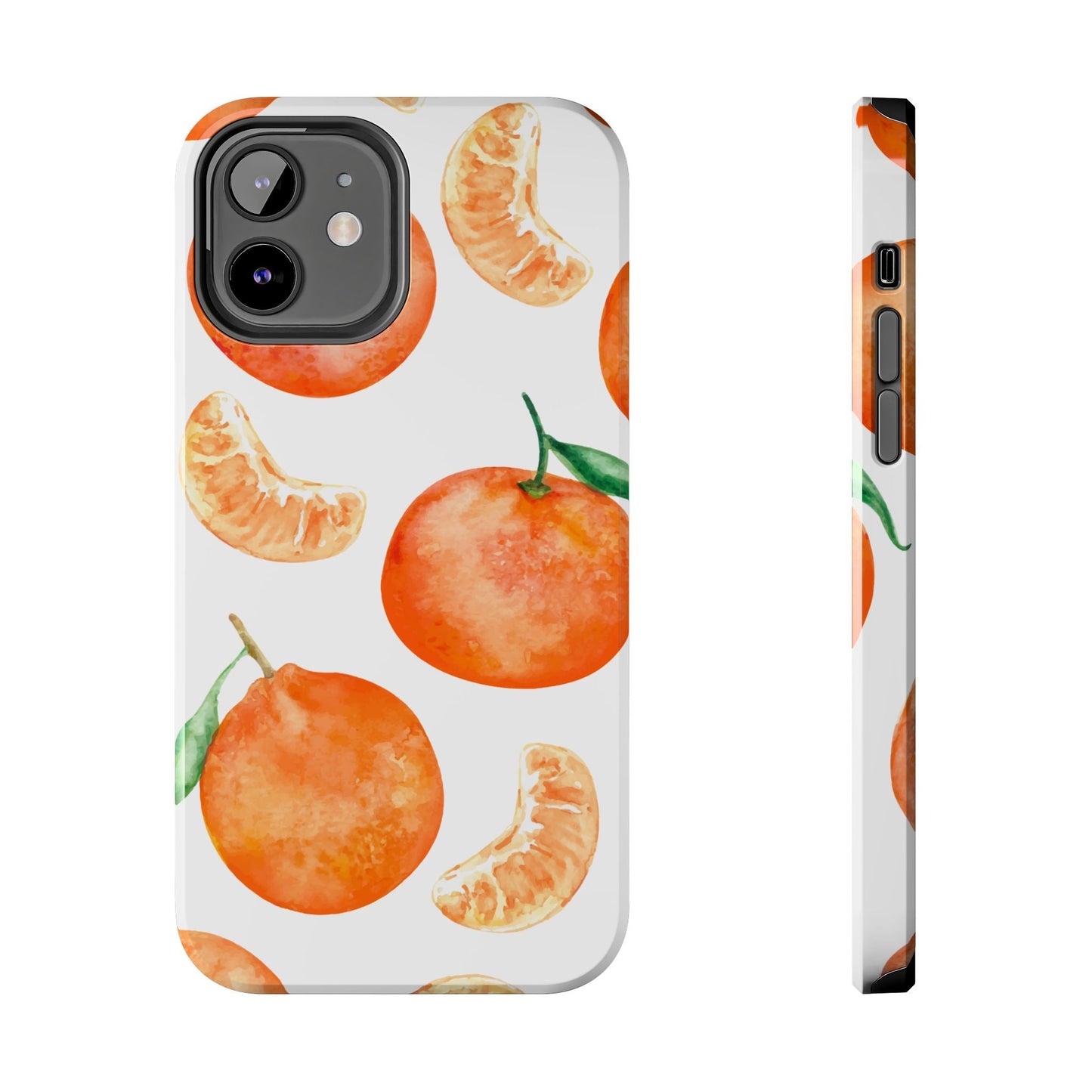 Tangerine Dreams Tough iPhone Case – Watercolor Orange Design, Shockproof Dual Protection - BOGO Cases