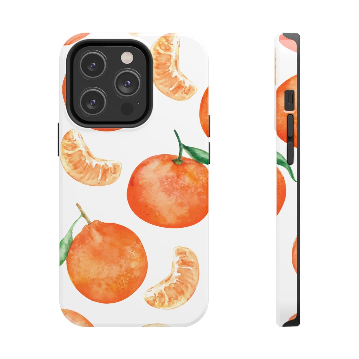 Tangerine Dreams Tough iPhone Case – Watercolor Orange Design, Shockproof Dual Protection - BOGO Cases