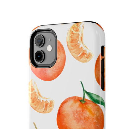 Tangerine Dreams Tough iPhone Case – Watercolor Orange Design, Shockproof Dual Protection - BOGO Cases