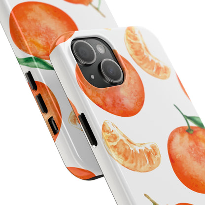 Tangerine Dreams Tough iPhone Case – Watercolor Orange Design, Shockproof Dual Protection - BOGO Cases