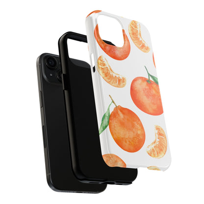 Tangerine Dreams Tough iPhone Case – Watercolor Orange Design, Shockproof Dual Protection - BOGO Cases