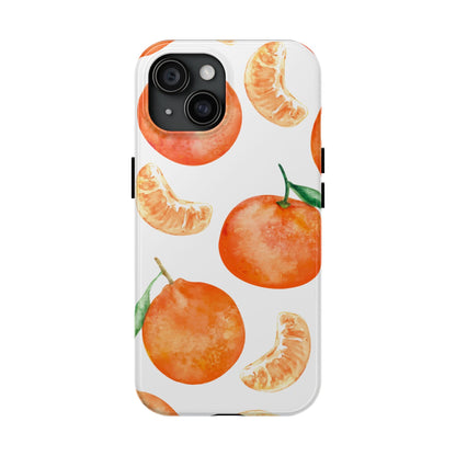 Tangerine Dreams Tough iPhone Case – Watercolor Orange Design, Shockproof Dual Protection - BOGO Cases