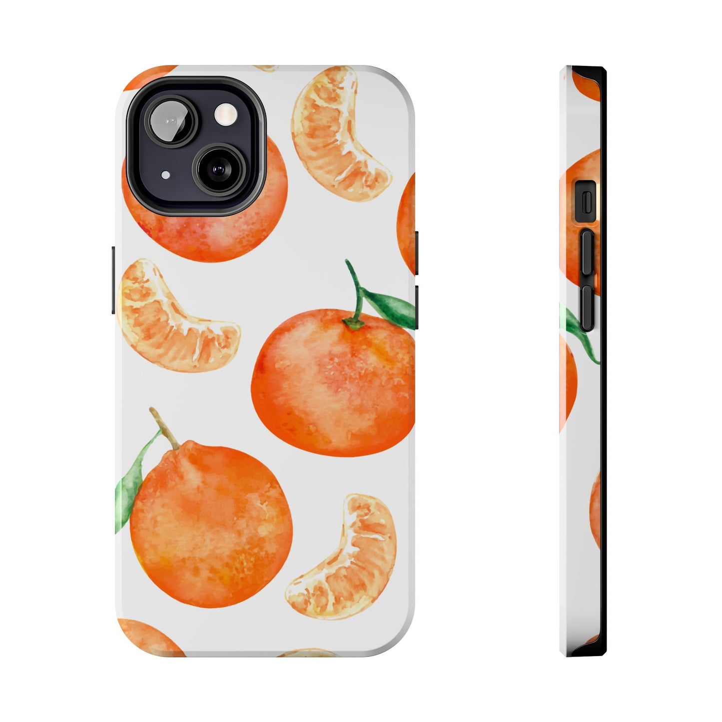 Tangerine Dreams Tough iPhone Case – Watercolor Orange Design, Shockproof Dual Protection - BOGO Cases