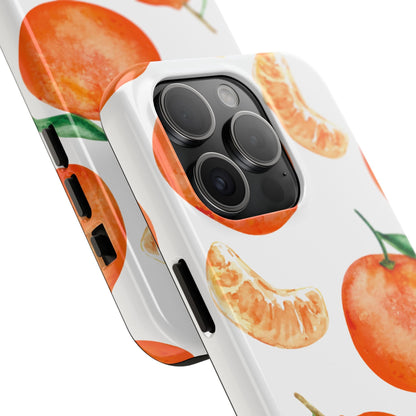 Tangerine Dreams Tough iPhone Case – Watercolor Orange Design, Shockproof Dual Protection - BOGO Cases