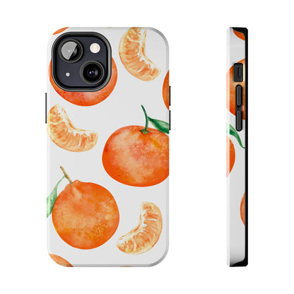 Tangerine Dreams Tough iPhone Case – Watercolor Orange Design, Shockproof Dual Protection - BOGO Cases