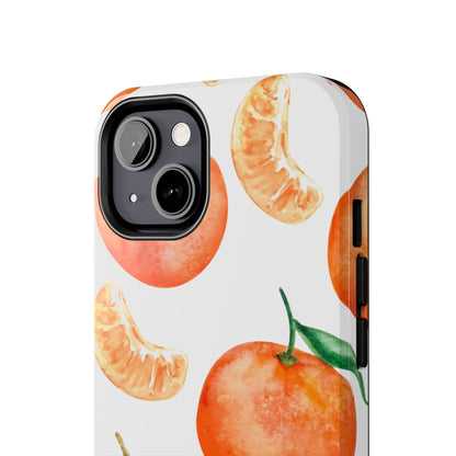 Tangerine Dreams Tough iPhone Case – Watercolor Orange Design, Shockproof Dual Protection - BOGO Cases