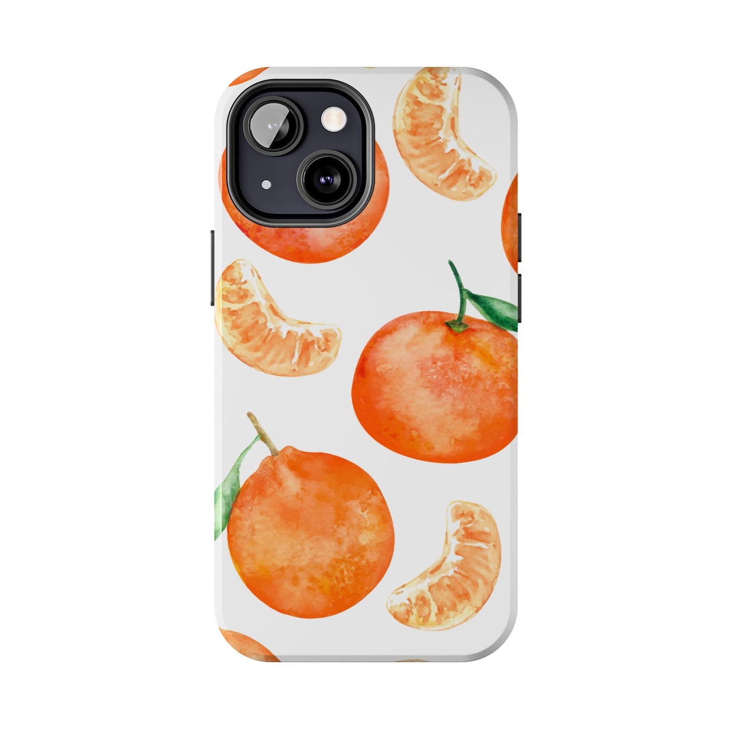 Tangerine Dreams Tough iPhone Case – Watercolor Orange Design, Shockproof Dual Protection - BOGO Cases