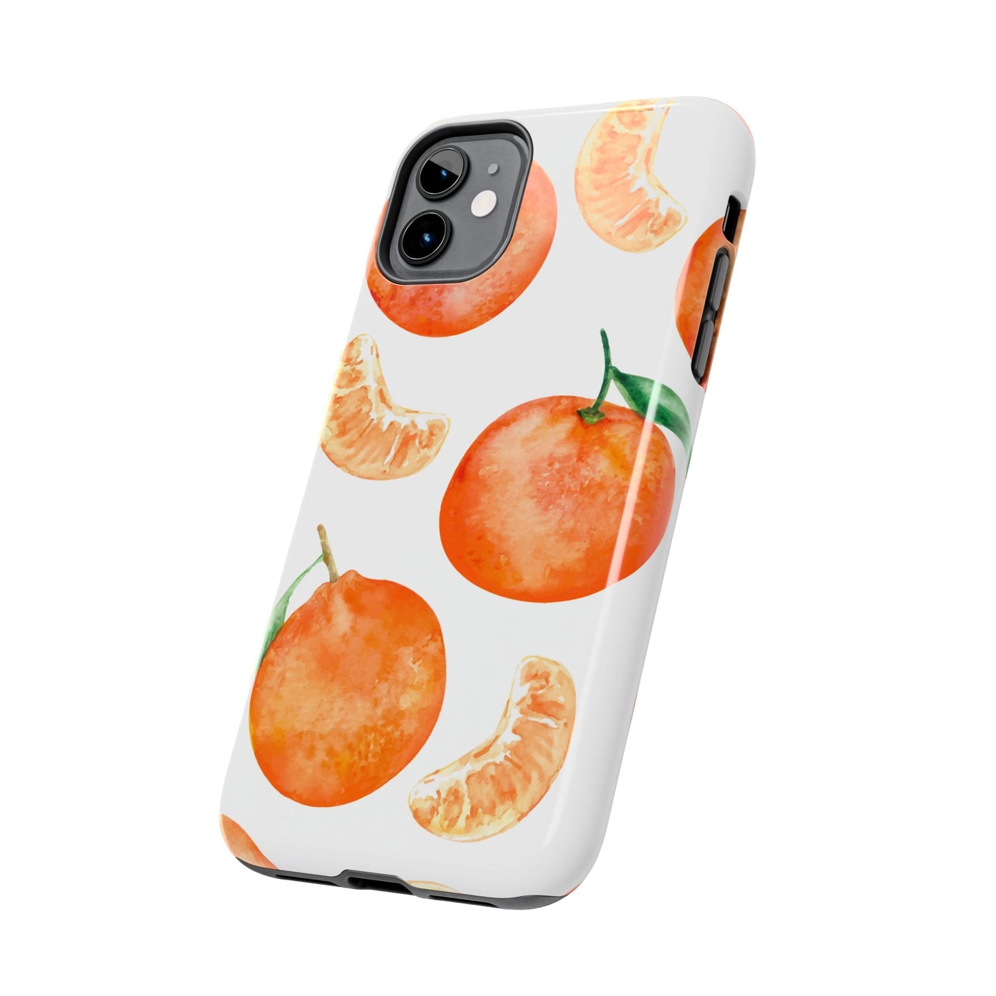 Tangerine Dreams Tough iPhone Case – Watercolor Orange Design, Shockproof Dual Protection - BOGO Cases