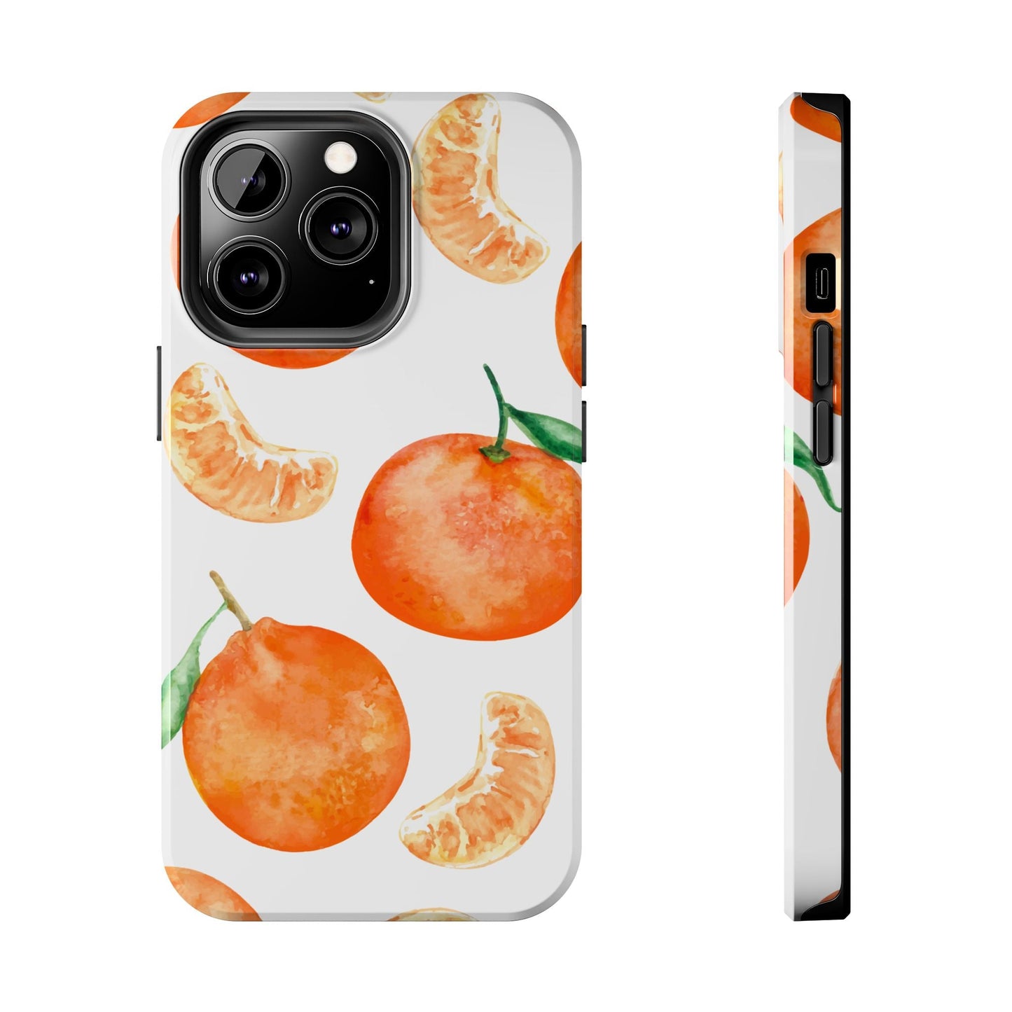 Tangerine Dreams Tough iPhone Case – Watercolor Orange Design, Shockproof Dual Protection - BOGO Cases