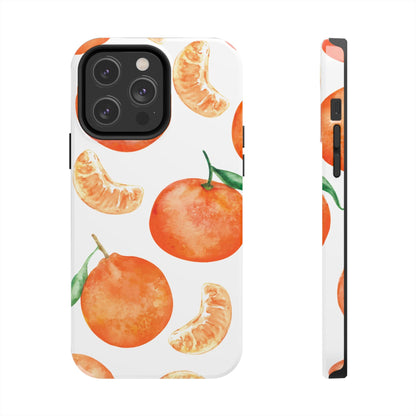 Tangerine Dreams Tough iPhone Case – Watercolor Orange Design, Shockproof Dual Protection - BOGO Cases