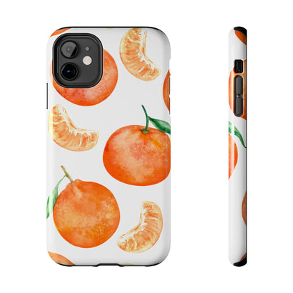 Tangerine Dreams Tough iPhone Case – Watercolor Orange Design, Shockproof Dual Protection - BOGO Cases