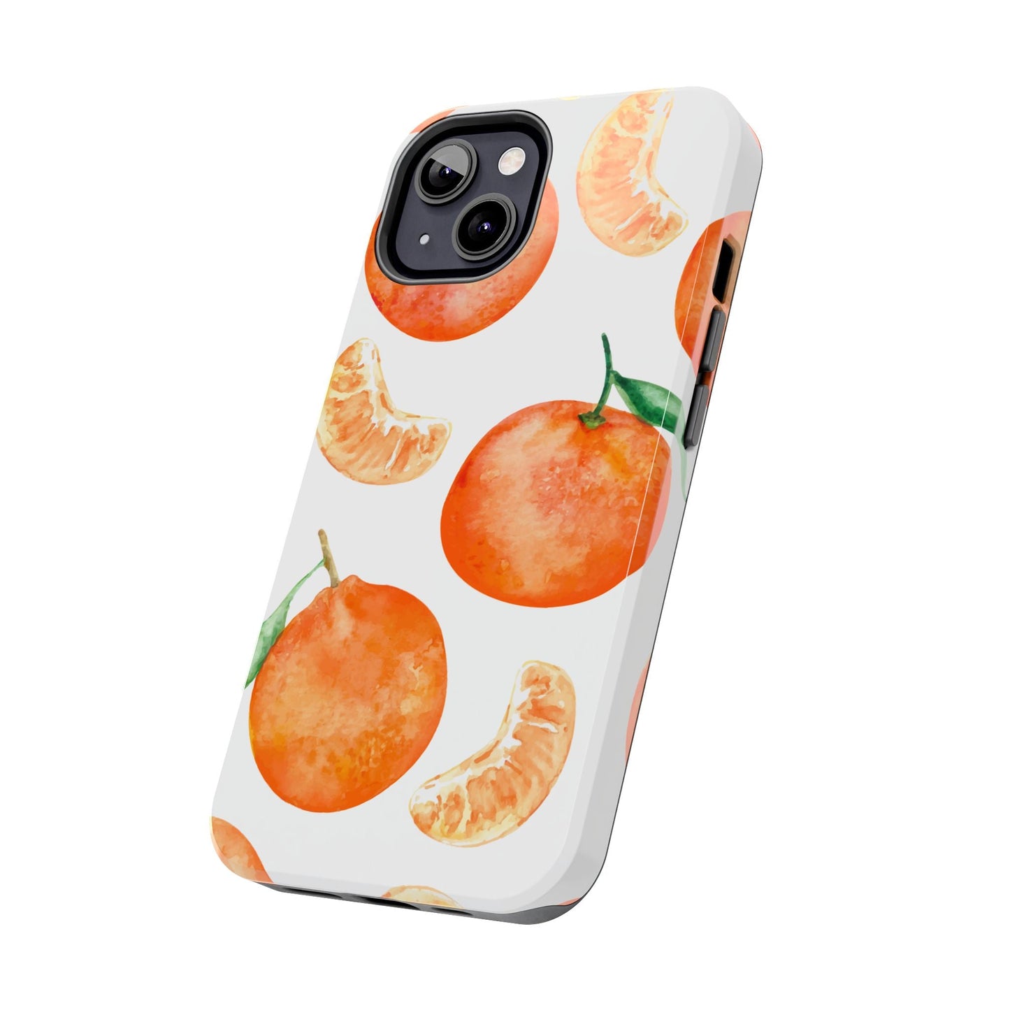 Tangerine Dreams Tough iPhone Case – Watercolor Orange Design, Shockproof Dual Protection - BOGO Cases