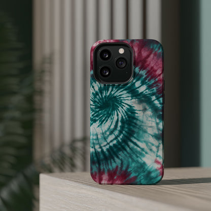 Teal and Pink Tie - Dye MagSafe Case – Stylish and Functional - BOGO Cases