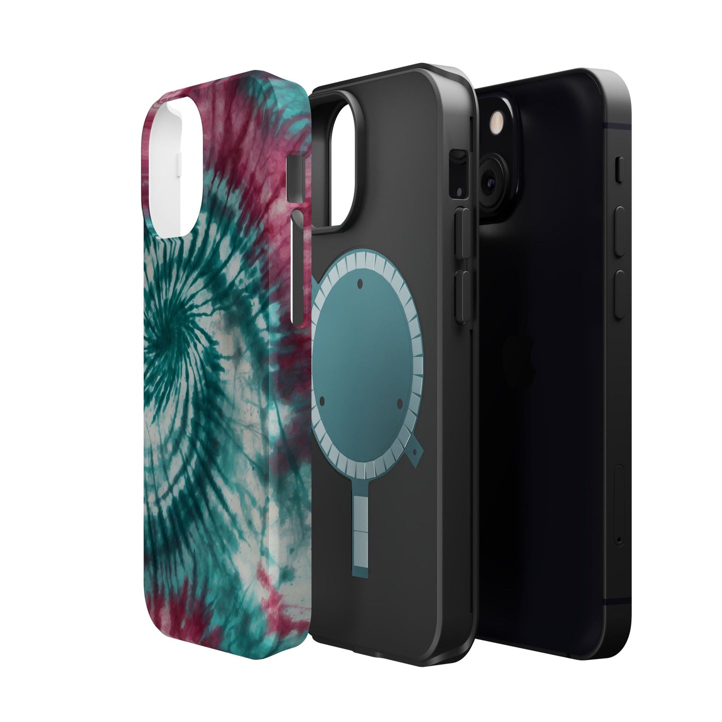 Teal and Pink Tie - Dye MagSafe Case – Stylish and Functional - BOGO Cases