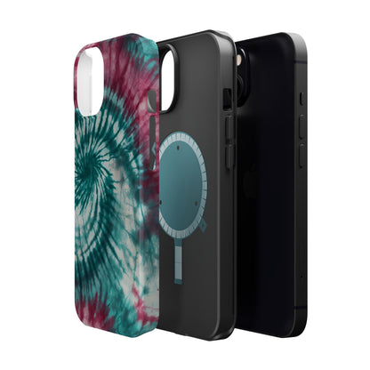 Teal and Pink Tie - Dye MagSafe Case – Stylish and Functional - BOGO Cases